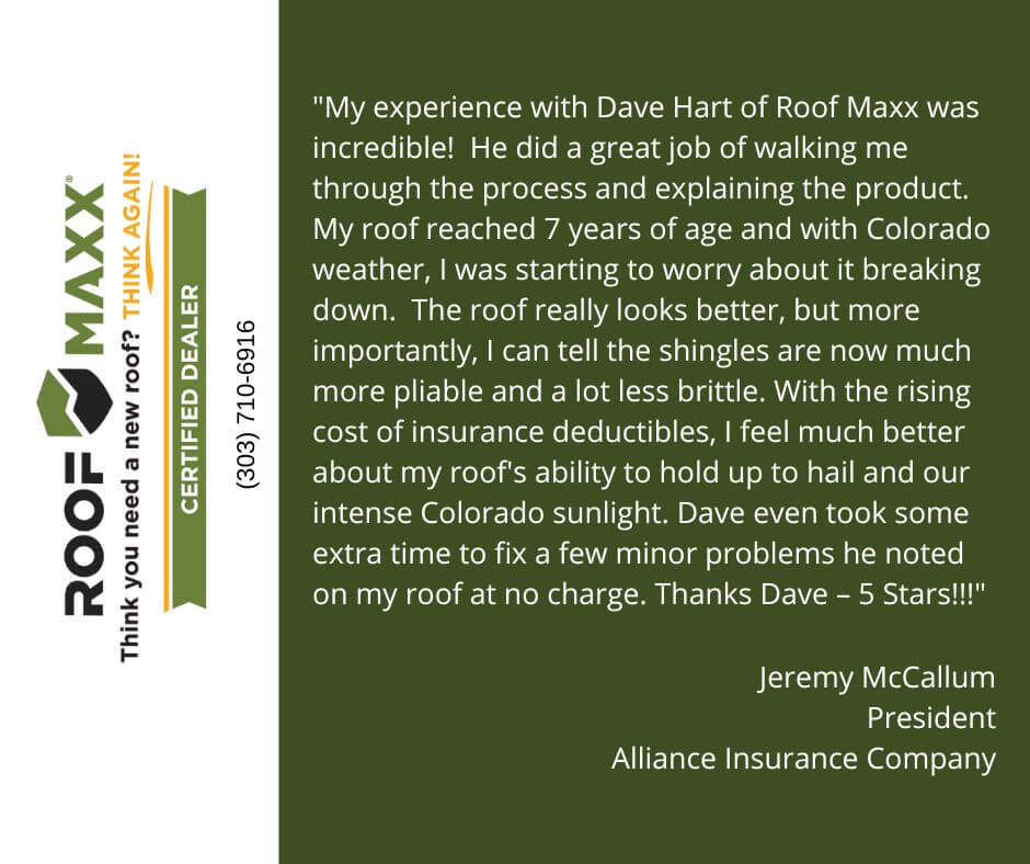 My experience with Dave Hart of Roof Maxx was incredible!